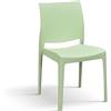 KONTE.DESIGN Set di 4 sedie HOBIE BEACH in polipropilene verde pastello, impilabili