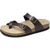 Mesing Ciabatte Infradito Donna Uomo Estive con Plantare in Sughero Comodi Sandali Ortopedici Pelle Scamosciata Antiscivolo Pantofole XZ901-Brown-EU41