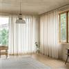 MAIHER Tende plissettate in finto lino, lunghe 213 cm, tende plissettate semitrasparenti per porta scorrevole in vetro, larghezza 213 x lunghezza 213 cm, tende plissettate in lino naturale con filtro