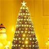 Glowster Albero di Natale in fibra ottica, 150 cm, luce bianca calda, basso consumo, ideale per decorazioni festive e creare un'atmosfera natalizia accogliente.