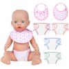 Aolso Bavaglini e Pannolini per Bambole, Set di 6 Accessori per Bambole Bavaglini e Pannolini in Tessuto per Bambole, Lavabile, Riutilizzabile, Idee Regalo per Bambini, Colorato
