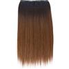 Charme Hair Extension Clip in Hair | Lunga 60 cm | Facile da applicare | Look naturale 100% | Termofibra Premium di alta qualità | Capelli lisci con clip | DKBR Brown