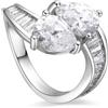 LUXENTER Anello con zircone lucido finitura argento - Darbia, Metallo, Nessuna pietra preziosa