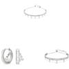 Swarovski x Ariana Grande Collana, ear cuff & orecchini, taglio misto, Perla, Bianco, placcato rodio