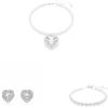 Swarovski x Ariana Grande Collana, bracciale & orecchini, taglio misto, Cuore, Perla, Bianco, placcato rodio