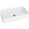 LAVITA Lavabo da appoggio Pasana bianco opaco, lavabo da appoggio rettangolare, senza troppopieno e foro per rubinetto, in porcellana di alta qualità, 60,5 x 34 x 11 cm, bianco opaco