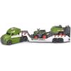 Dickie Toys - Fendt Micro Farm Truck (32 cm) - Set di 3 auto giocattolo (camion con rimorchio, trattore e pressa), giocattoli per bambini dai 3 anni in su