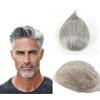 Mprosthesis Toupee Per Uomini Morbido Pizzo Svizzero 10x8 Sistema di Ricambio Capelli Umani Protesi Capelli Patch Units Implant (#1B80 20% Nero + 80% Bianco)