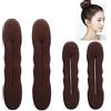 CUHZA 4 Pezzi Ciambelle per Chignon, Chignon Facile per Capelli, Chignon per Ciambella Bambina, Spugna per Chignon Accessori per Capelli,2 Piccoli, 2 Grandi (Marrone)