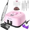 NAILGIRLS Fresa ELettrica,NAILGIRLS 11 in 1 Fresa Unghie Gel Manicure e Pedicure Elettrico,35000RPM Velocità Regolabile,Intelligente Led,Portatile Lima Elettrica Unghie (Rosa)