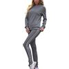 Tidecc Tuta da donna a maniche lunghe, tuta da jogging per palestra, allenamento, Grigio scuro, 6-8
