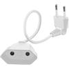 HuaLiSiJi Prolunga Europea 2.5A 250V Prolunga Euro Corta, per Elettrodomestici, Lampada, Spina di Ricarica, TV, PC Ecc (Bianco, 0.3m)