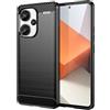 owlhold Cover per Xiaomi Redmi Note 13 Pro Plus 5G / Note 13 Pro+ 5G, Custodia Spazzolata e Fibra di Carbonio Morbido Silicone TPU Slim Fit Protezione Case, Antiurto, Antigraffio, Antiscivolo, Nero