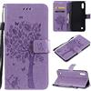 Fatcatparadise Cover per Samsung Galaxy A10/M10, Custodia Samsung A10/M10, Custodia Portafoglio a Libro in Pelle Flip Cover e TPU Silicone con Funzione Supporto Chiusura Magnetica (Lavanda)