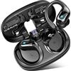 Rulefiss Cuffie Bluetooth Sport, 75 Ore Auricolari Bluetooth 5.3 con 4 ENC Mics, Stereo Cuffie Wireless Antirumore, IP7 Impermeabili Cuffiette Bluetooth con Display LED, Cuffie Senza Filo per Running/Palestra