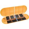 Linkidea Custodia per Batterie con Tester, Organizer Portatile per 12 Batterie AA, 12 Batterie AAA, Batterie Scaricate, Scatola di Conservazione a Strato Singolo (Arancione)