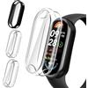 iVoler 3 Pezzi HD Clear Cover con Pellicola Protettiva per Xiaomi Smart Band 9 / Xiaomi Mi Band 9, Copertura Completa Custodia Anti-Graffio Ultra Sottile Morbida TPU Case, 2 Trasparente + 1 Nero