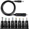 Arubaitai Cavo accendisigari da 12 V spina DC: alimentatore per auto 5 A cavo di ricarica - 1 metro con 8 connettori jack adattatore per Lettore DVD Cellulare TV