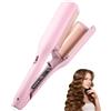 HIULLEN Piastra Onde per Capelli, 32 mm Ferro Arricciacapelli, Piastra Onde Larghe, Piastra per Capelli Mossi con 4 Temperatura, Riscaldamento Rapido Beach Waves per Capelli Lunghi E Corti(Rosa)