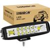 RIGIDON 1 Pezzi 6 Pollici 16cm 24W Faretti Led Moto, 12V 24V Faro a Led, Barra Luce Led, Faro da Lavoro Led Per Auto Camion Fuoristrada UTE ATV Trattore 4x4 Veicoli Barca, 6000K Bianca