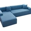 NOPEXTO Copridivano Con Penisola Elasticizzato Chaise Longue Sofa Cover Componibile In Poliestere A Forma Di L Copridivano Angolare (L 3+4 Posti,Lago Blu)