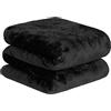 Dreamscene, coperta in pile di visone di lusso per divano letto, morbida, calda, 150 x 200 cm, colore nero