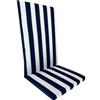 Markotex Cuscino copri sedia e sdraio UNIVERSALE SFODERABILE morbido a righe pieghevole tessuto cotone per piscina mare giardino mod.CAPRI (Blu)