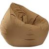 LDIW Copri Bean Bag Chair Pouf Fodera per Poltrona a Sacco Senza Riempitivo Impermeabile Oxford Divano Pigro er Bambini Adolescenti e Adulti,Marrone,100 * 120cm
