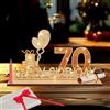 Songlypian 70 Anni Regali,Regalo di Denaro Compleanno 70 con Catena Luminosa LED,70° Compleanno Decorazione,Biglietto Auguri Compleanno 70 Anni,Libro Degli Ospiti in Legno,Regali per il 70° Compleanno Uomo Donna