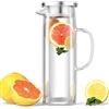 Uootach Caraffa 1.5L, con coperchio, Trasparente e resistente al calore borraccia in vetro borosilicato, perfetta per latte, succhi di frutta, caffè o acqua calda
