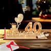Songlypian 40 Anni Regali,Regalo di Denaro Compleanno 40 con Catena Luminosa LED,40° Compleanno Decorazione,Biglietto Auguri Compleanno 40 Anni,Libro Degli Ospiti in Legno,Regali per il 40° Compleanno Uomo Donna