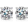 KRFY Orecchini Moissanite donna 1/2ct Brillante Taglio Rotondo D Colore VVS1 Diamanti Creati 18K Placcato Oro Bianco Orecchini Moissanite uomo in Argento 4.5mm