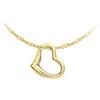 CARISSIMA Ciondolo cuore scorrevole da 12 x 10 mm da donna in oro giallo 9 ct su catena twist curb diamantata 20PG, 41 cm