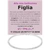 Bramart Bracciale Tennis Figlia Donna con Pietre di Zirconia Cubica per lei Idea Regalo Compleanno Finitura in Oro Bianco Argento 925 Natale - Cofanetto con DEDICA incluso (Figlia 2)