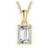 JewelryPalace 1ct Collana Solitario Donna Argento 925 con Creato Moissanite, Collana Ciondolo Pietra a Taglio Smeraldo con Catena Maglia 45cm, Collane Pendenti Dorati in Oro Set Gioielli Donna