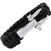 Wolflock | Braccialetto in paracord, per sopravvivenza all'aperto, nero, marrone, verde, nero e bianco, chiusura rapida in acciaio inox, colore: Nero con chiusura rapida argento., cod. WLSV19