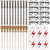 Leikurvo Set di 42 accessori per feste magiche: 10 matite magiche + 10 pennelli da strega matite+10 pezzi cornice rotonda senza bicchieri+12 tatuaggi flash, adatto per feste a tema magiche