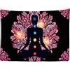 Ulticool - Appeso a Parete Decorazione - Chakra Energy Healing Mandala Rosa Nero - 200 x 150 cm Grande Murale Manifesto - Accessori Casa Soggiorno Camera da Letto Soffitto