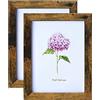 Mochose - Cornice per foto da 15 x 20 cm, stile rustico, in legno, colore marrone, per tavolo o parete, confezione da 2 pezzi