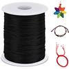 LEREATI 2mm Filo Nylon per Braccialetti, 100m Cordoncino per Braccialetti Coda di Topo Cordoncino Natalizio, Macrame Corda per Collane Perline Gioielli Fai da Te (Nero)