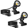 Monsing Faretto LED 7 W, bianco caldo 2700 K, con clip, cavo 2 m, spina, illuminazione a LED, giardino, IP65, impermeabile, esterni, cortile, prato