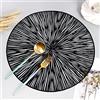 Hosoncovy - Confezione da 4 tovagliette decorative rotonde in PVC, resistenti al calore, antiscivolo, per sala da pranzo, cucina di casa (nero)