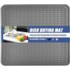 KitchenRaku KR Tappetino scolapiatti, Resistente al calore,Sottobicchieri in silicone antiscivolo, Presine, Tovaglietta, Ripiano per cucchiai (Grigio, 60x40cm)