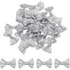 QUARKZMAN 30Pz Fiocchetti Grigio Chiaro 3.8x2.5cm Fiocchi Nastro Raso per Creazioni Regalo Fiocco Piccoli per Decorazioni all'Ingrosso Mini Fiocchetti Natalizi