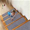 Arthome WALL DECOR Arthome Tappeti per Scale 15 Pezzi 20x76cm per Gradini Legno, Tappetini Antiscivolo Sicurezza per Animali Domestici, Anziani e Bambini, Adesivi Antiscivolo per Moquette (Grigio)