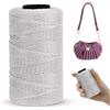 LEREATI Cordino per Borse Uncinetto Piatto Filo Macrame 1mm x 230m Macrame Corda Colorata Cordoncino per Borse a Uncinetto, Arazzo da Parete, Acchiappasogni, Fai da Te (Grigio Chiaro)