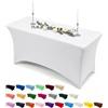 Utopia Kitchen Tovaglia Estensibile [6 Piedi, 183 cm] Copritavolo in Poliestere e Spandex - Lavabile in Lavatrice e Resistente alle Pieghe per Eventi e Feste (Confezione da 1, Bianco)