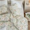 Freyamy Copripiumino 240 x 260 beige foglie floreali set da letto matrimoniale in microfibra con cerniera reversibile set copripiumino con 2 federe 65 x 65 per ragazze e donne
