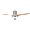 Brightium Ventilatore DC Pax 40 W, 3200 lm in elegante nichel, 3 pale di faggio. Dimensioni: 32 x 139 cm. Luce dimmerabile 3000-4000-6000K. Controlli con telecomando, memoria e timer per una maggiore comodità.