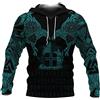 Voluxe Serired Felpa con Cappuccio Zip Vichinga, Mitologia Norrena Stampa 3D Odin Ravens e Vegvisir Immagine Felpa Casual Unisex a Maniche Lunghe, Giacca Moda Autunno Inverno Tatuaggio,Blu,4XL